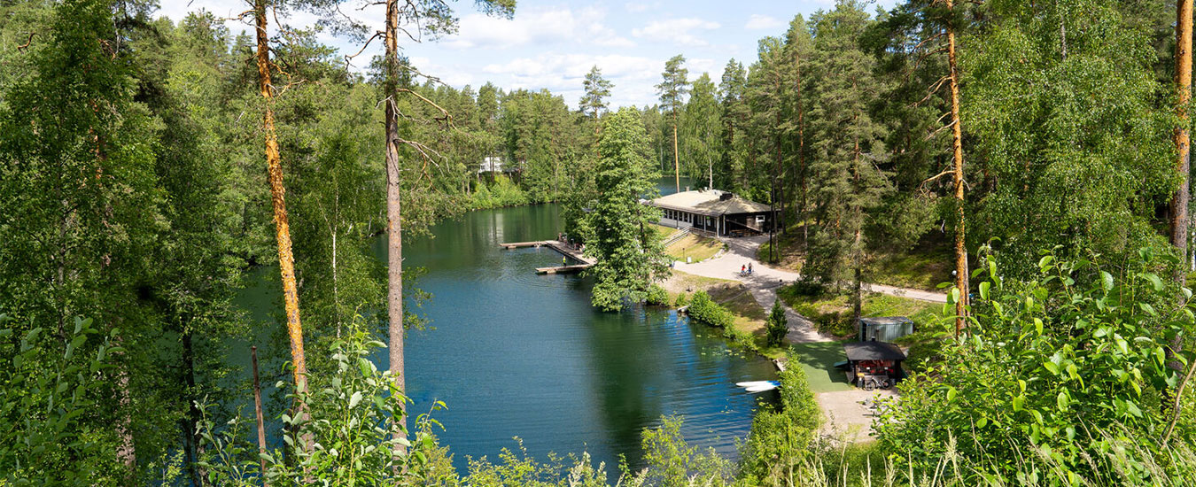 Swimming in Valkjärvi lake